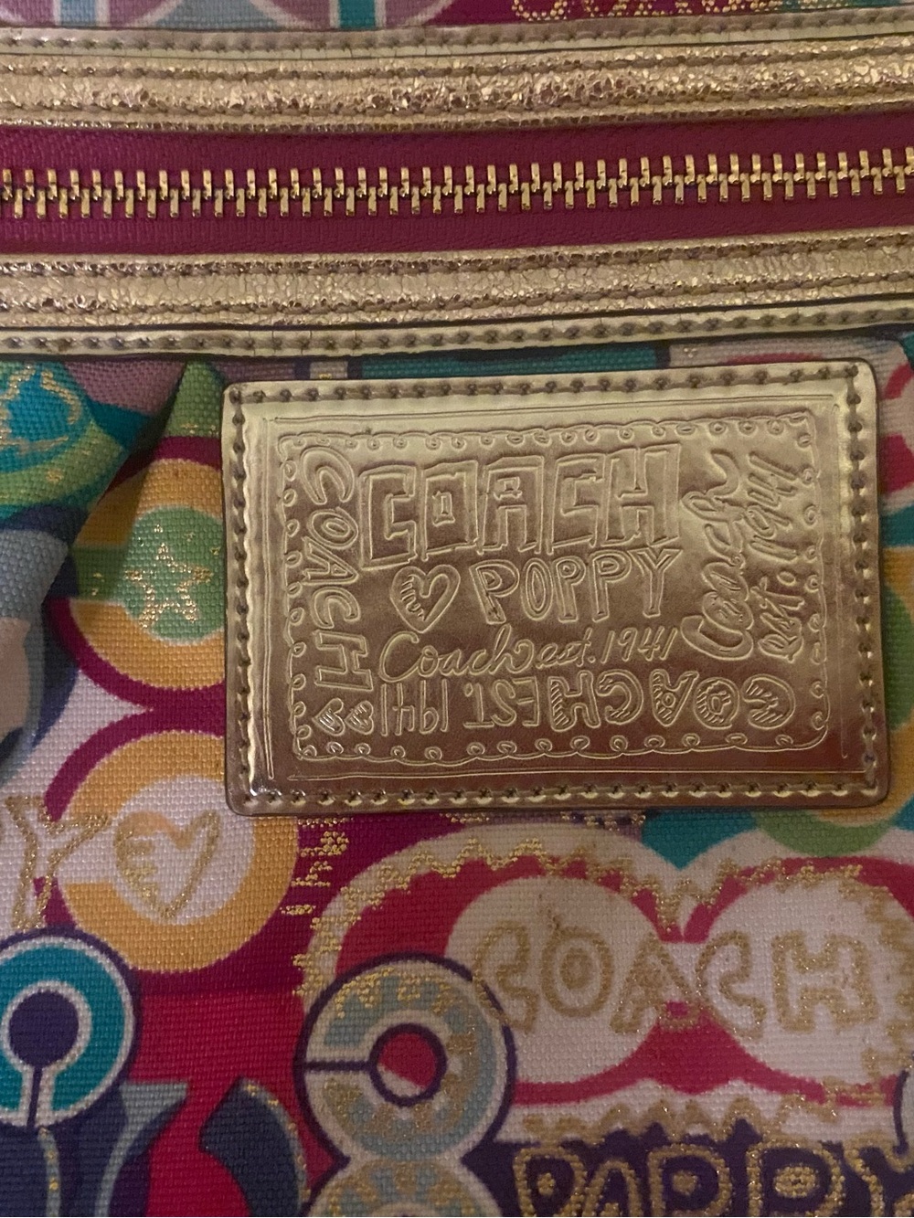 Y2K Coach Poppy Signature Pop C Glam Graffiti Crossbody Purse - Picture 4 of 10